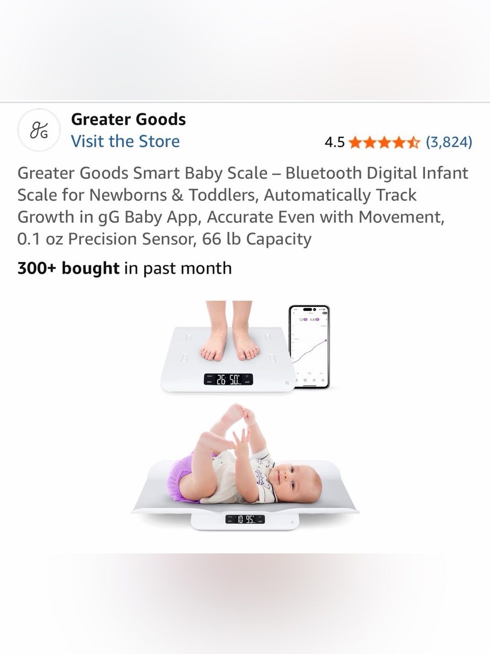 White Baby Scale with Bluetooth App - Kids Accessories